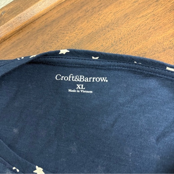 NWT Croft & Barrow Blue Star Print Flutter Sleeve Blouse. XL - Picture 6 of 8